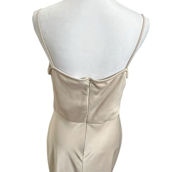 BHLDN Cali Satin Cowl Neck Slip Dress Champagne Women’s Size 14 Midi - Picture 8 of 14